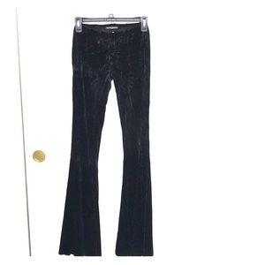 Brandy Melville Black Velvet Fit-and-Flare Pants
